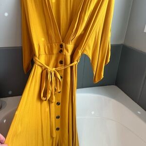 Forever 21 Mustard Button-Down Dress